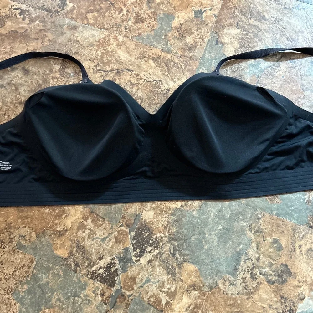 SO Wireless Bra Womens Size Large Black Wirefree Back Closure Stretchy